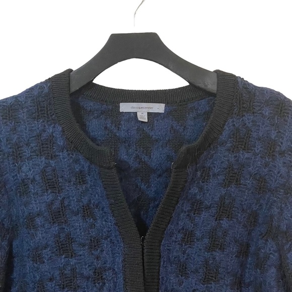 Classiques Entier Mohair Alpaca Blend Houndstooth Cardigan - Picture 3 of 8